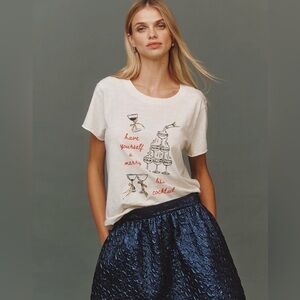 Anthro Daniela Berkhout Merry Cocktail T-Shirt S